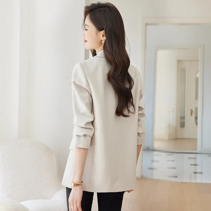 3268春秋西装外套女米白色韩版修身时尚西服上衣外套女气质宽松
