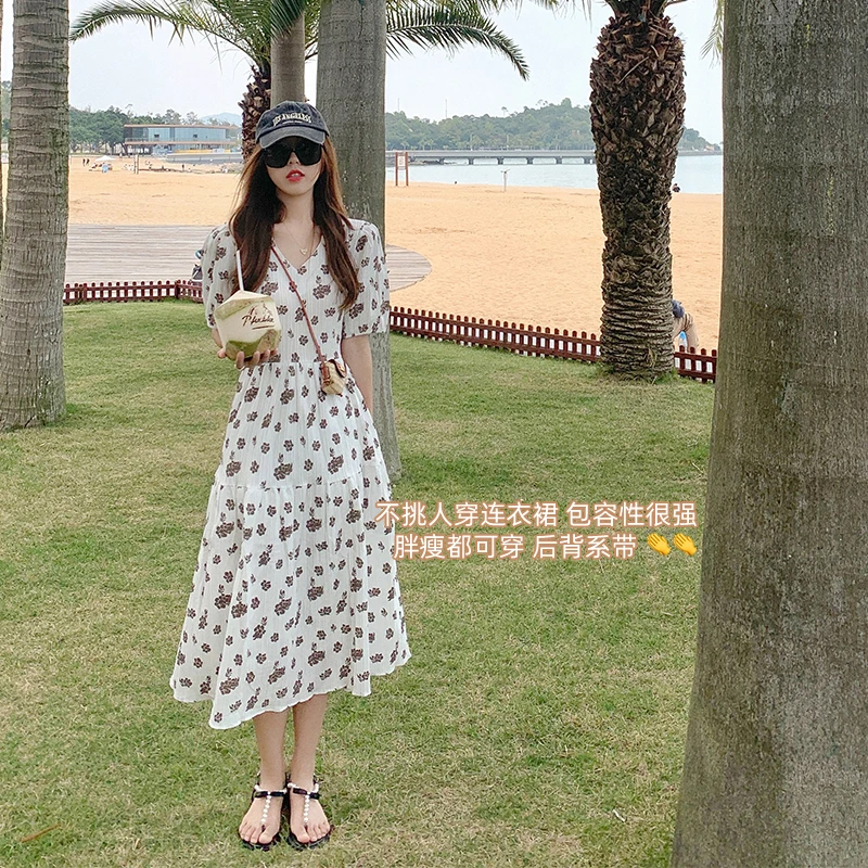 【气质敲击唯美哦~】长款碎花连衣裙Z2216L205