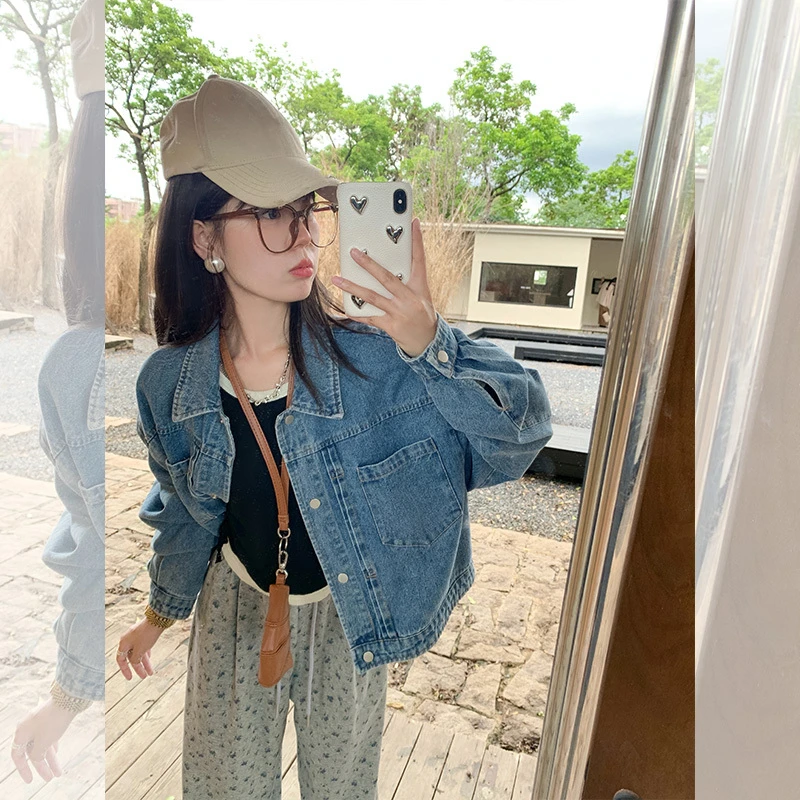 曾小咸【时髦牛仔】蓝色牛仔短款外套Z243WR2490