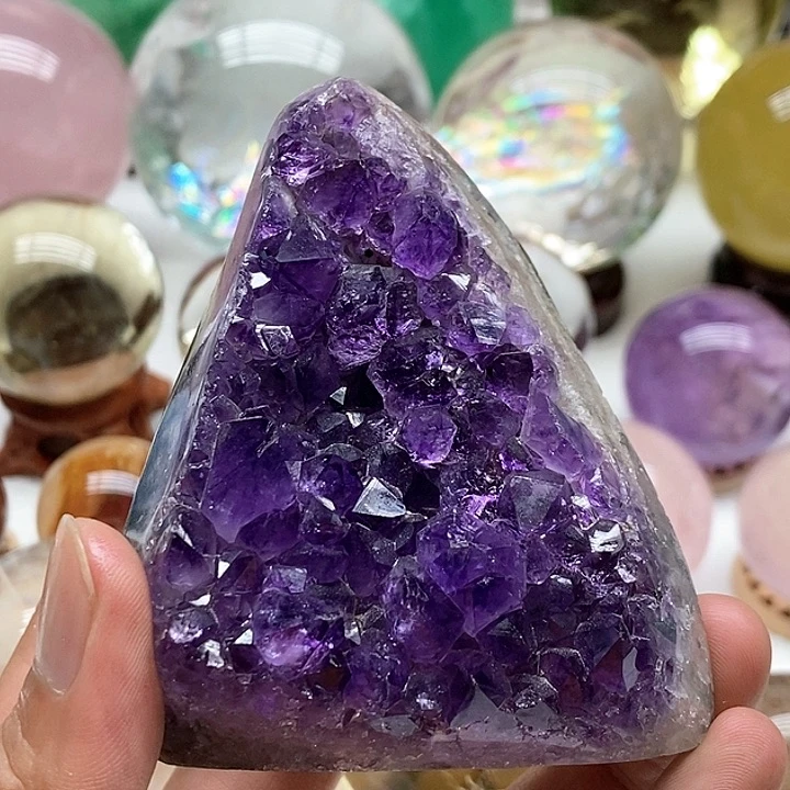 水晶紫水晶矿标未镶嵌