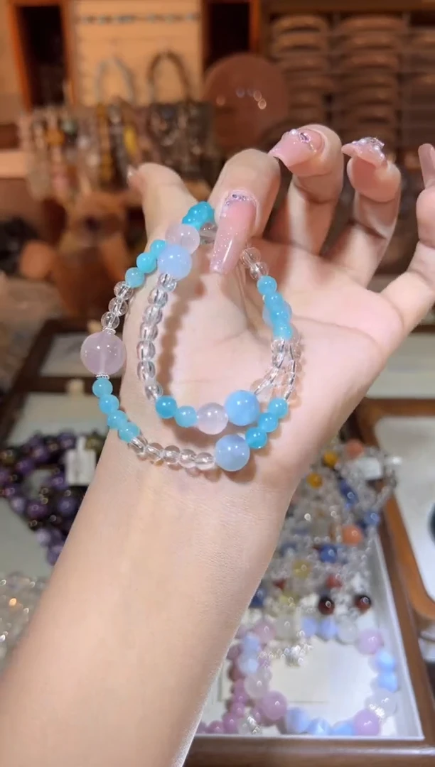 【闪购商品】水晶手链未镶嵌天河石双圈手链