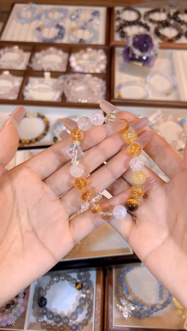 【闪购商品】水晶手链合金黄阿赛冰糖雪梨手链x31
