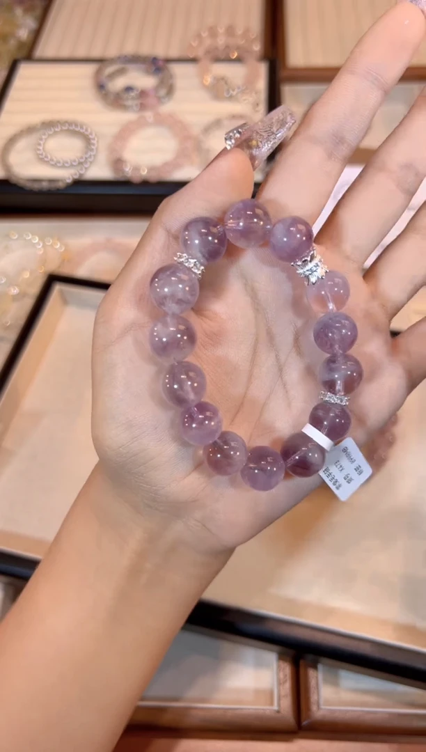 【闪购商品】水晶手链合金紫兔毛手链x473