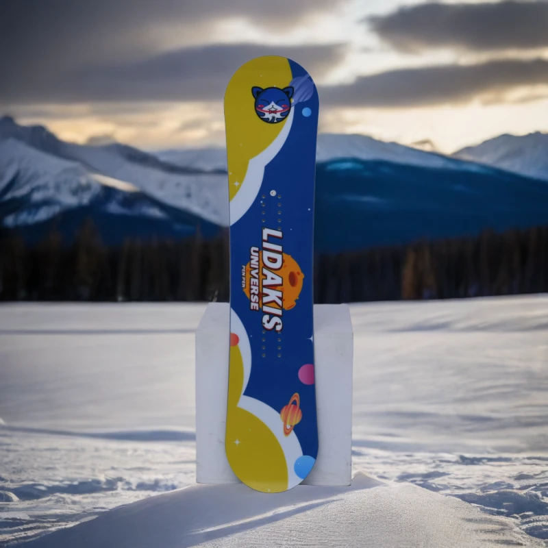 力达克丝LIDAKIS24款儿童滑雪单板三明治进阶板-黄蓝星空