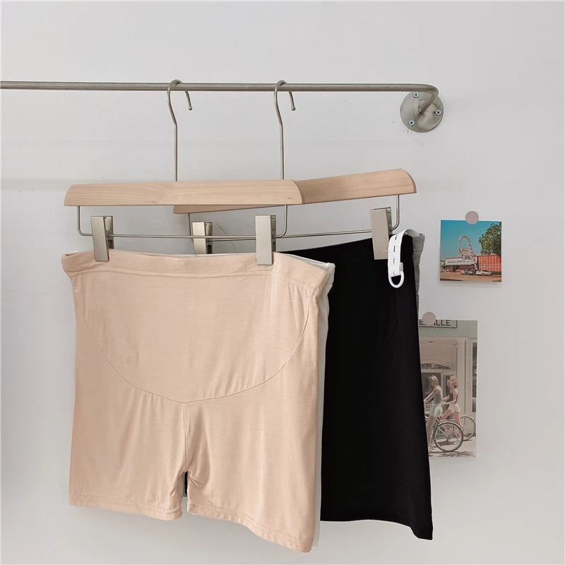 孕妇安全裤女夏薄款防走光不卷边宽松短裤蕾丝可调节大码打底裤女