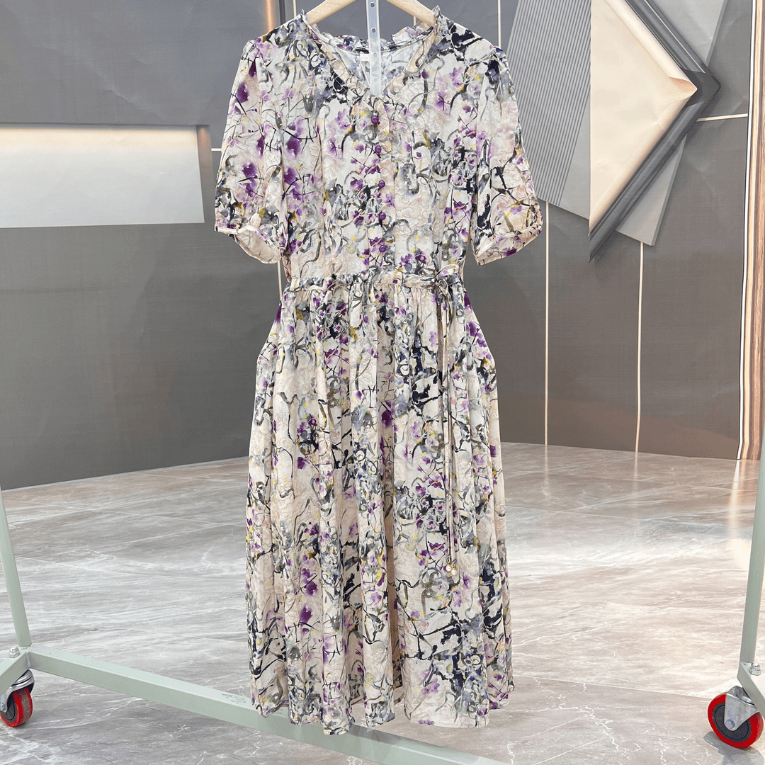 A477新中式国风女装连衣裙重磅时尚宽松连衣裙气质休闲