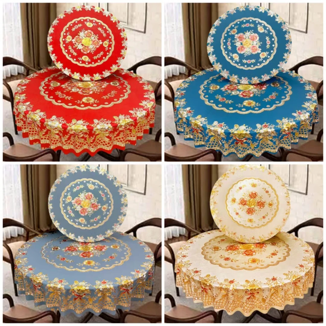 圆桌桌布防水防油防烫免洗加厚小大圆桌布圆形桌子布酒店家用台布