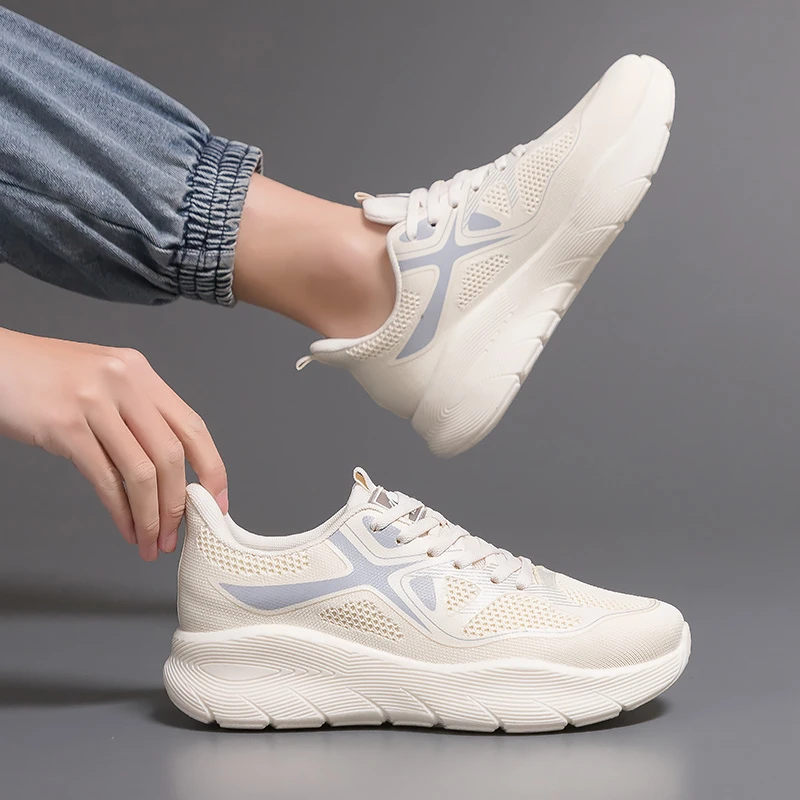 F8829马卡龙色情侣透气网面跑步鞋夏季薄款软底轻便百搭运动鞋