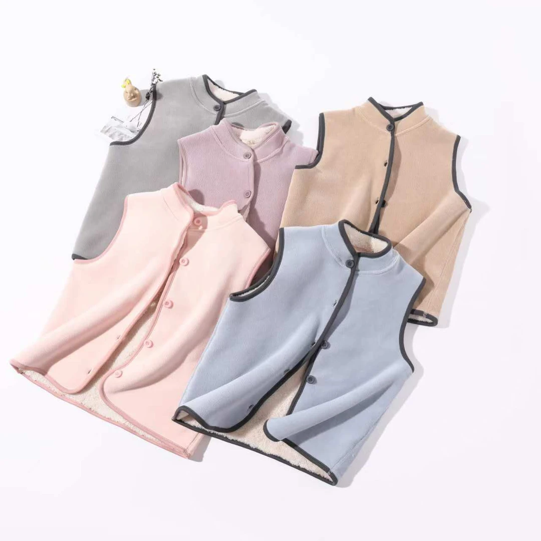 【即发】热卖儿童双面绒马甲男童女童背心保暖马夹内搭BDBXD688