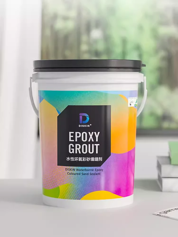 帝斯奇水性环氧彩砂美缝剂瓷砖地砖品牌美缝胶家用防水填缝剂圆桶