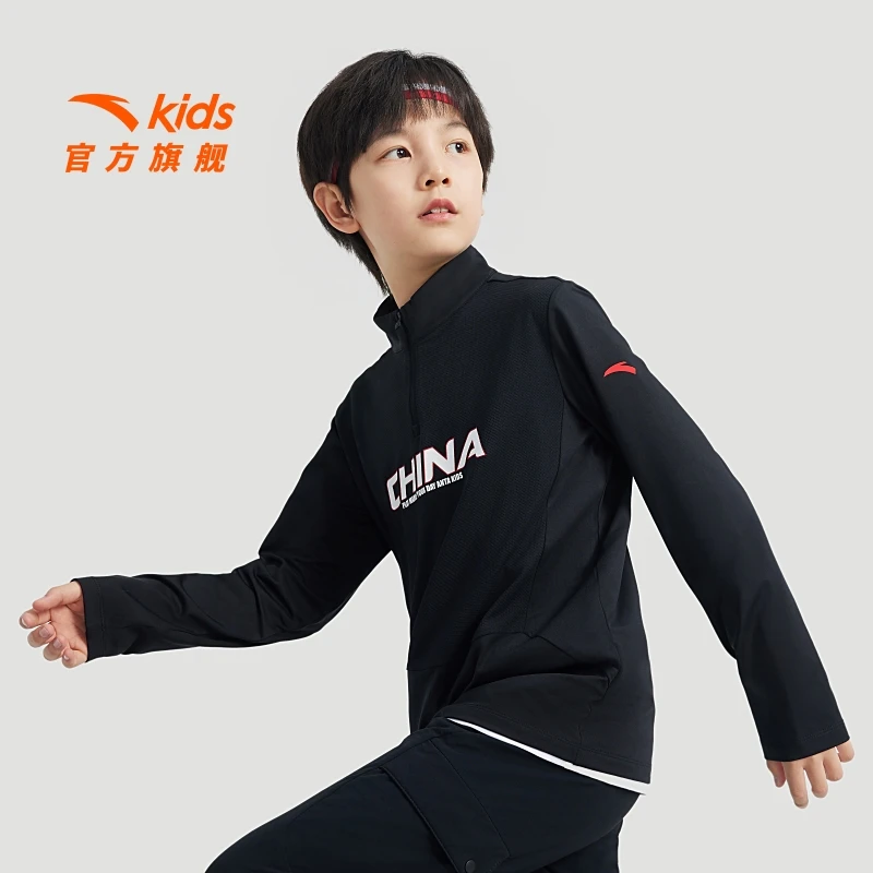 安踏儿童长袖夏上新商场同款儿童春夏运动舒适休闲上衣/A52437401