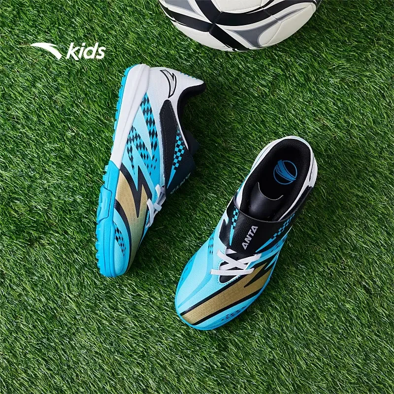 安踏儿童运动鞋男中大童魔术贴舒适低帮鞋星火TF足球鞋/312432222