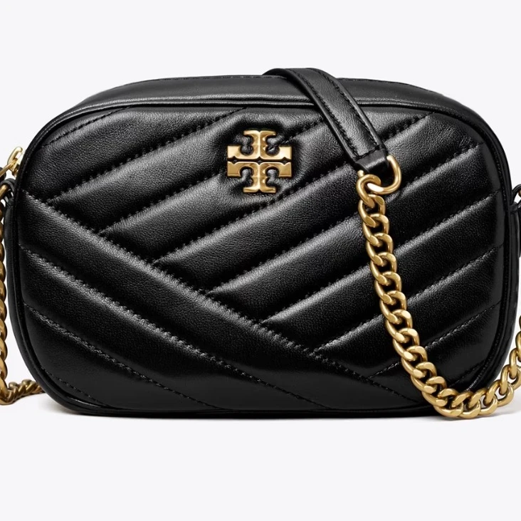 Tory Burch汤丽柏琦 152353 TB Kira黑金小号链条相机包 单肩包