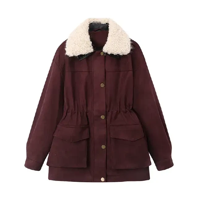 珩绣羽绒服2024年冬季收腰可拆卸毛领保暖羽绒服BQ-8010-主