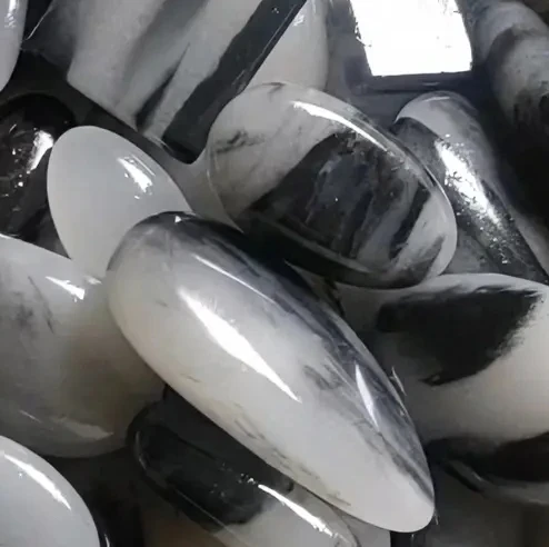 家用新疆戈壁青花石成品小件付米通用链接圆形