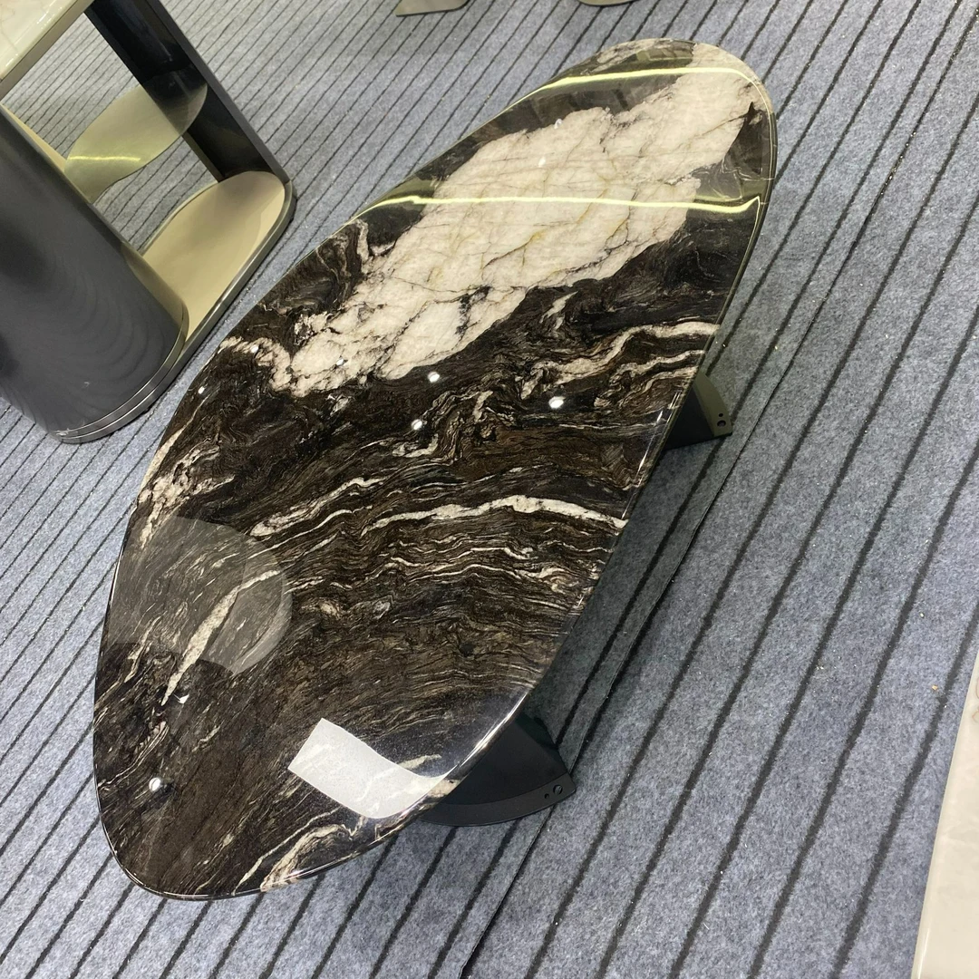 宇宙黑古驰黑奢石茶几简约时尚档次客厅家用轻奢茶几