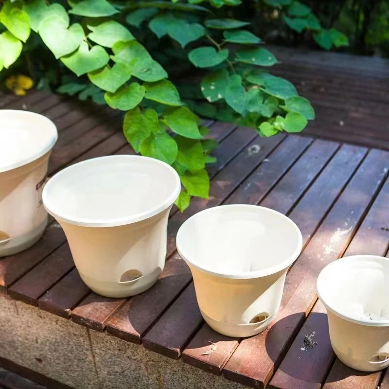 阳台加厚白色懒人花盆免浇水客厅绿萝花盆多肉花盆塑料花盆