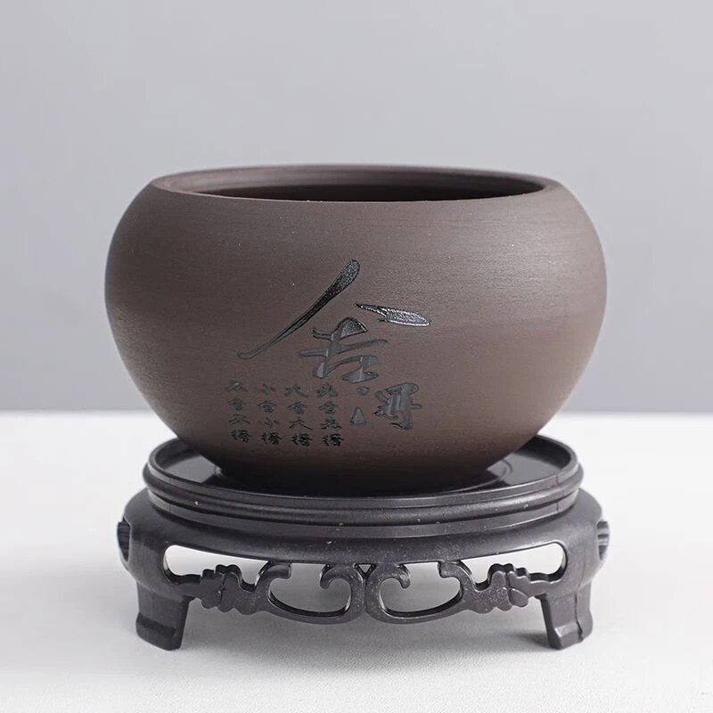 陶瓷盆小花盆创意手工盆景微景观多肉绿植物土培带孔文竹花盆