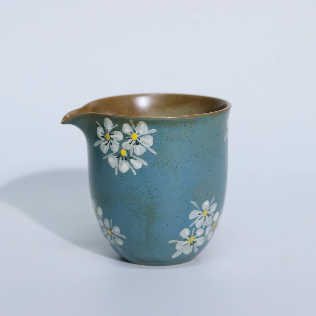 新11002小碎花苏门答腊青系列公道杯