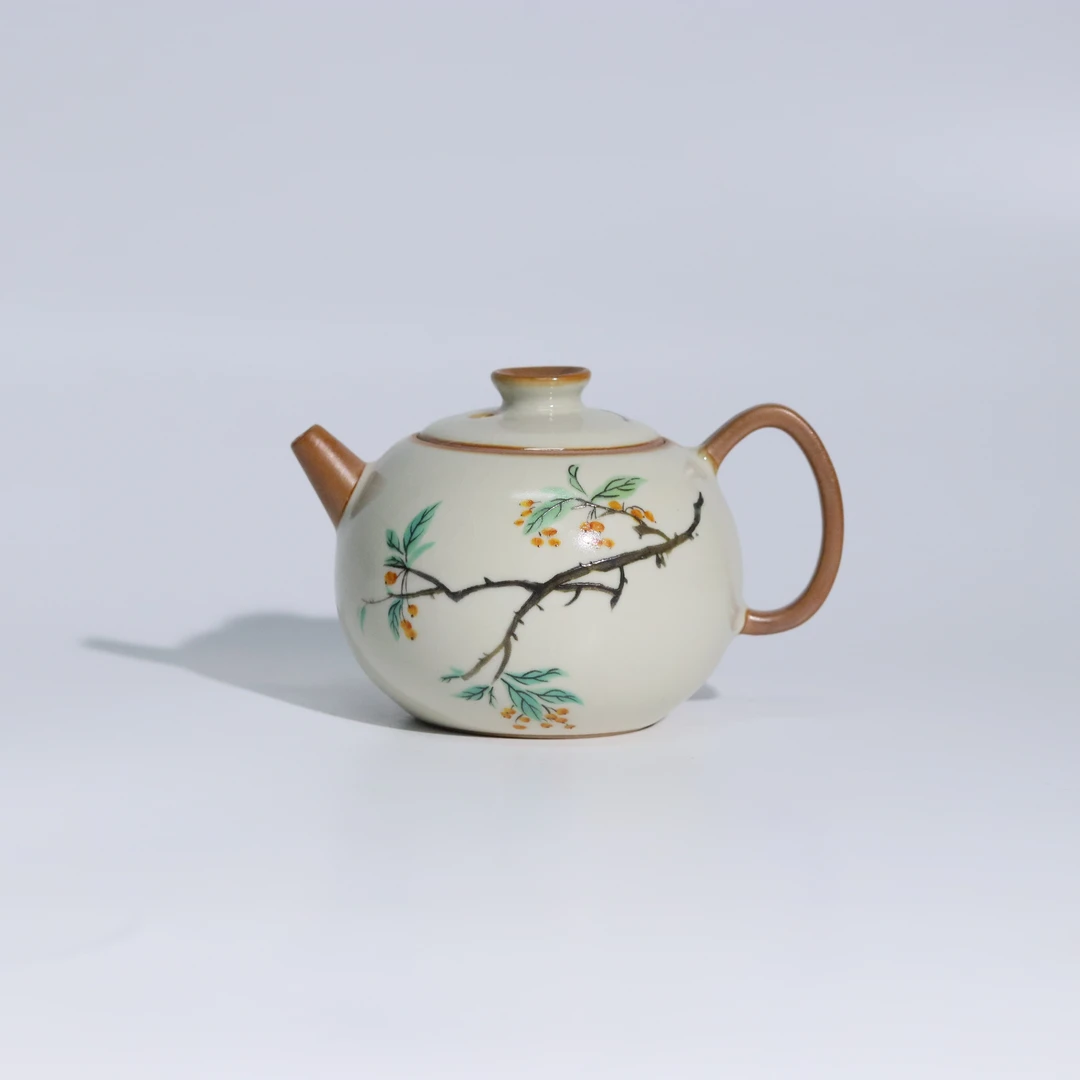 新11046汝窑富贵海棠系列小茶壶