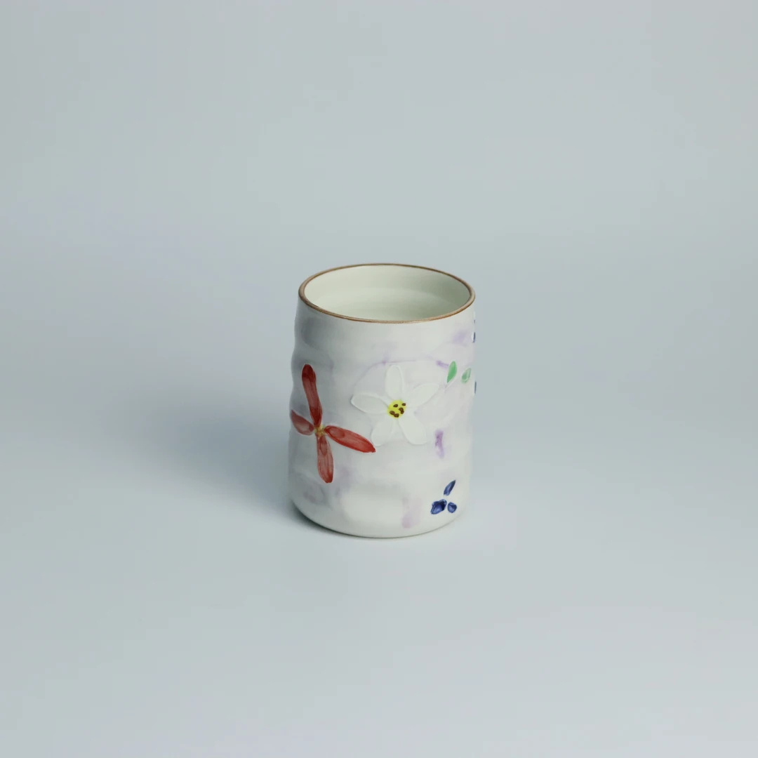 新12029手绘紫藤花直筒杯