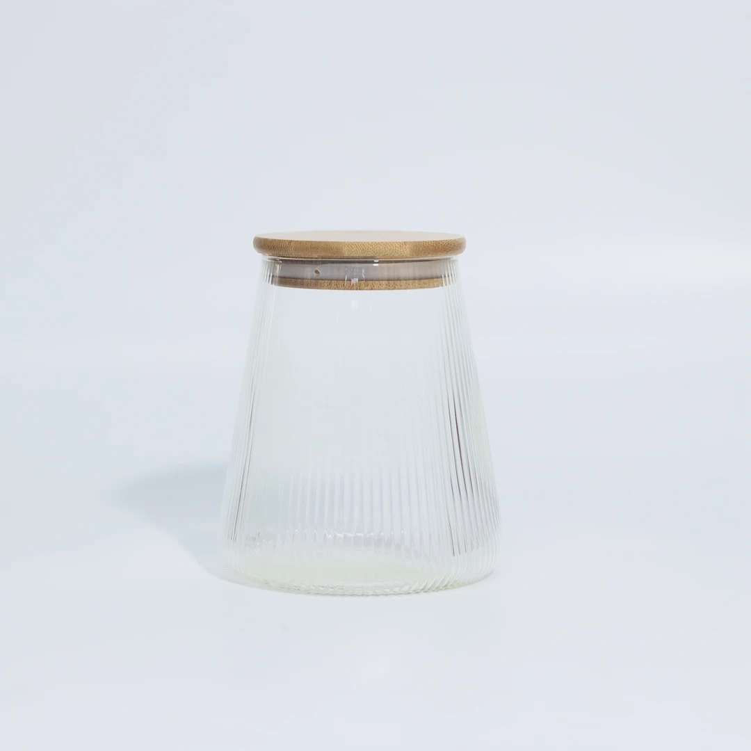 新11072日式小条纹玻璃储物罐