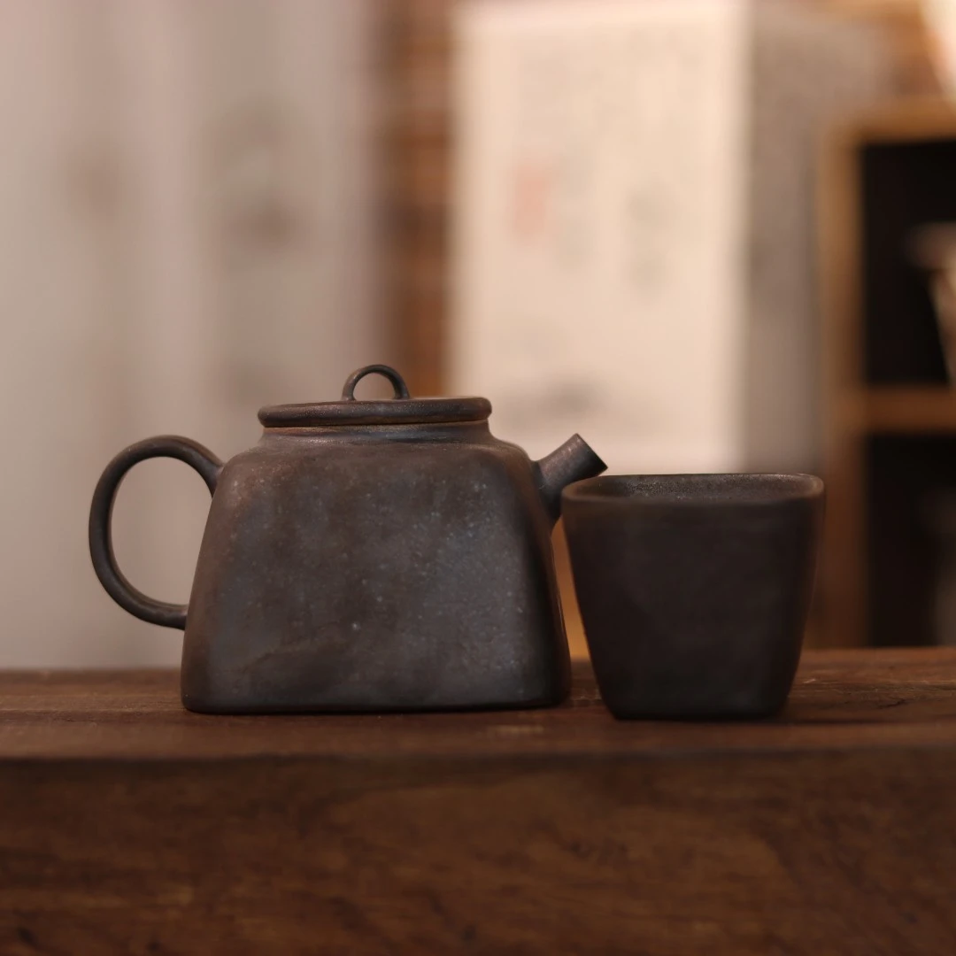 设计师手作丁念一秤砣系列 四方茶壶＋杯