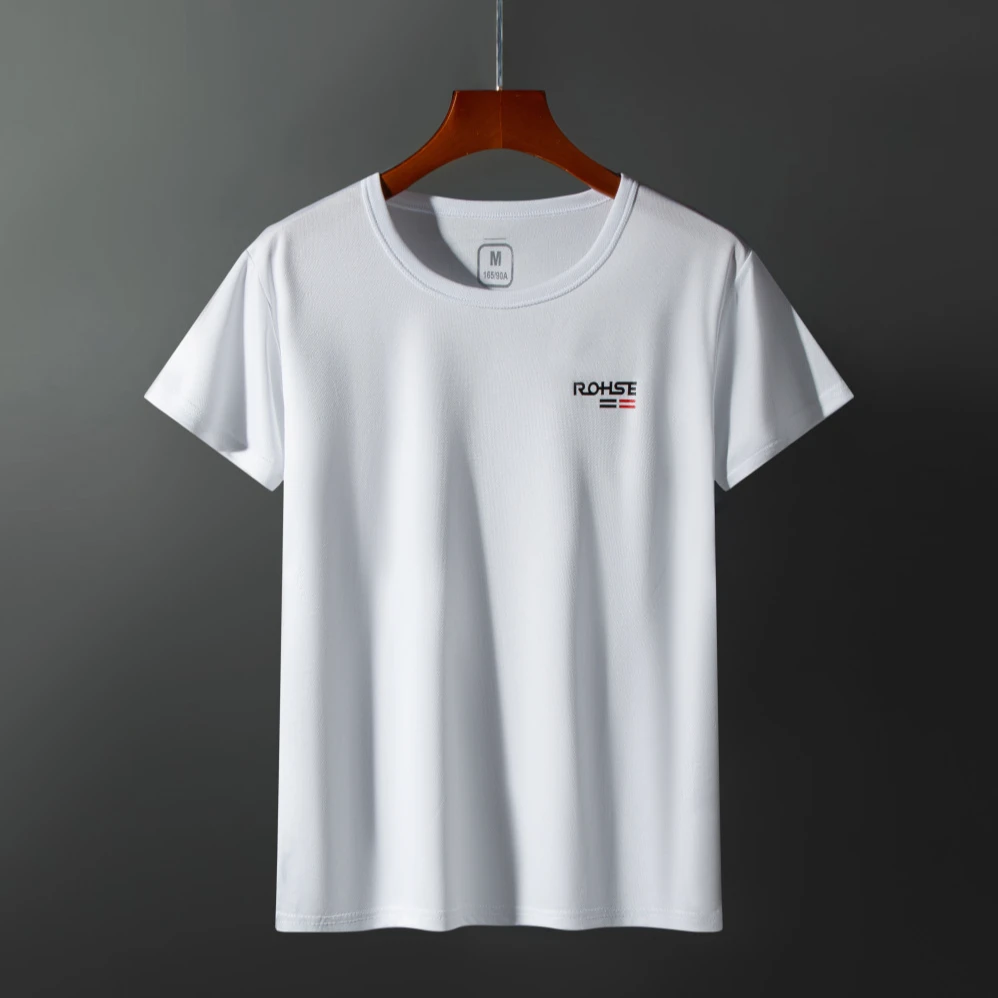 冰丝短袖速干男装T恤夏季百搭宽松纯色衣服薄款半袖圆领速干短袖