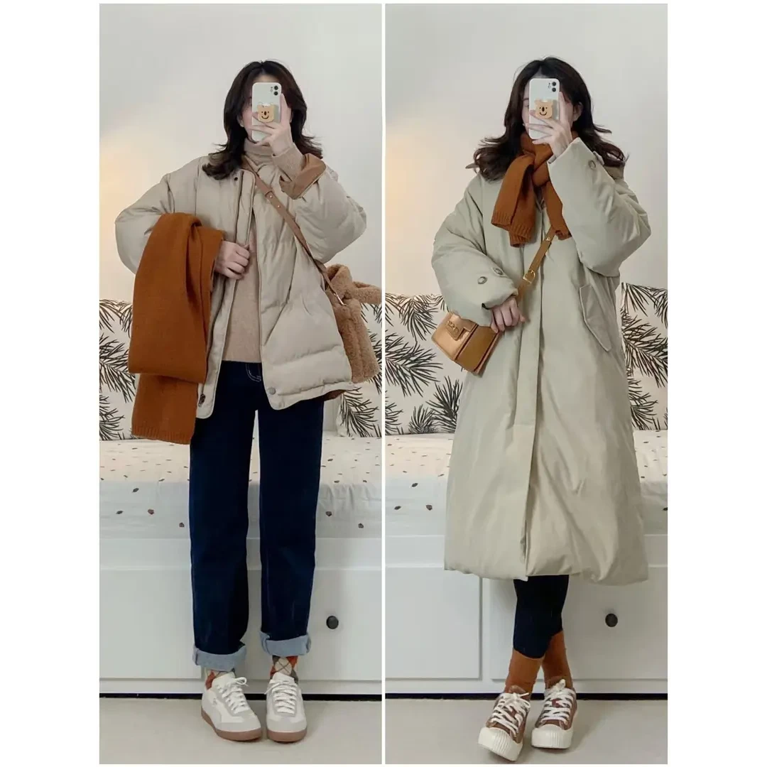 2024秋冬搭配一整套女高级感短款棉服外套女牛仔裤显瘦百搭两件套