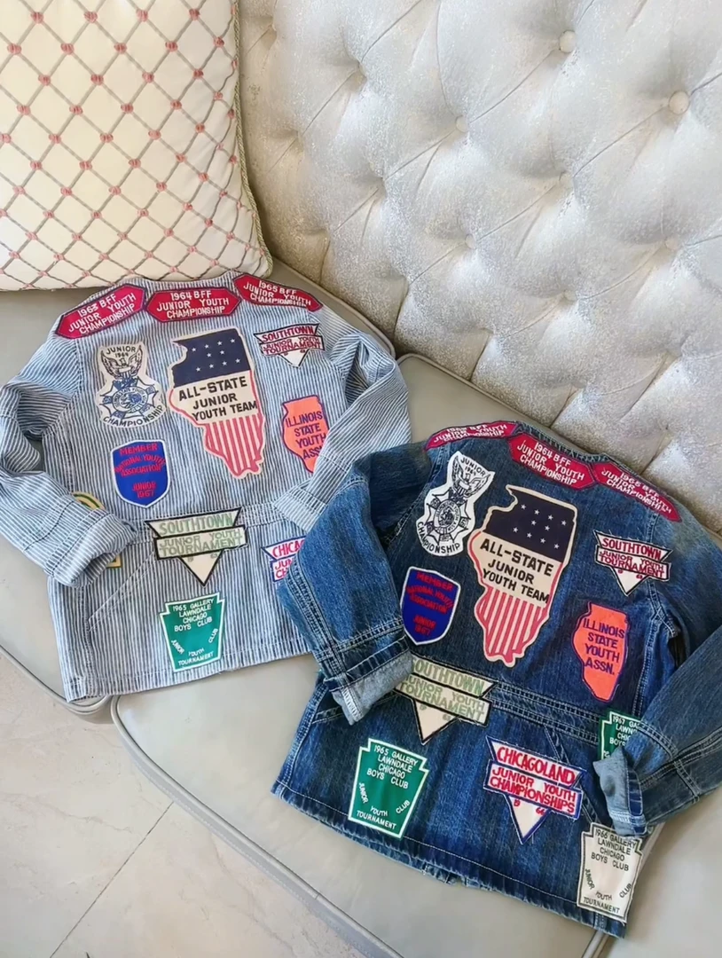 TOMATO家 DD重工贴布牛仔外套