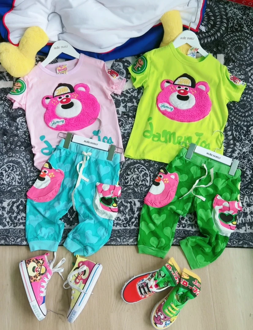 TOMATO家 日系潮牌童装 JAM立体小熊口袋 七分裤儿童