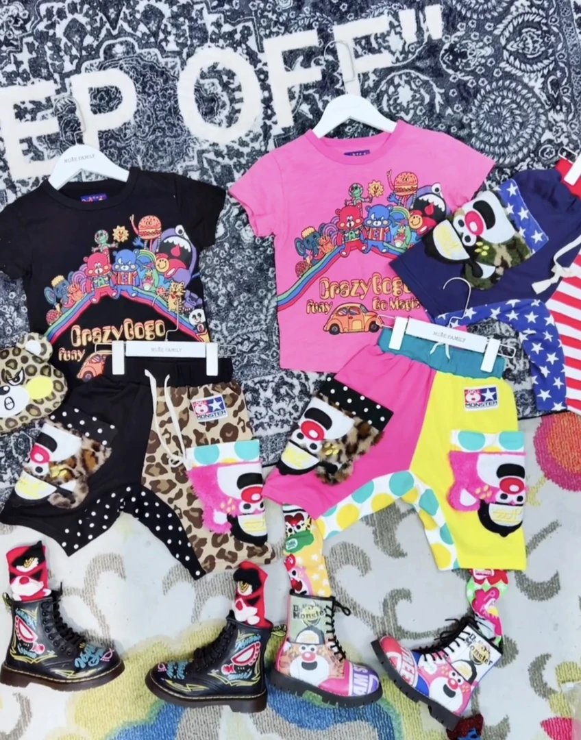 TOMATO家 日系潮牌童装 JAM毛绒口袋拼接大裆哈伦裤