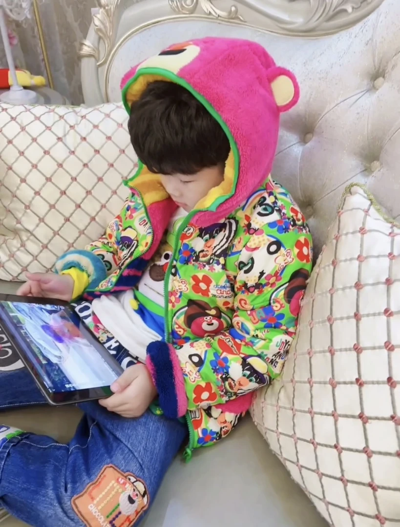 TOMATO家 日系潮牌童装 JAM拼接小熊双面穿棉服 棉衣