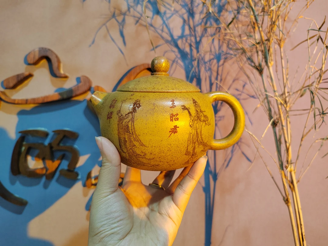 高温柴烧大品四大美女西施紫砂壶[海]