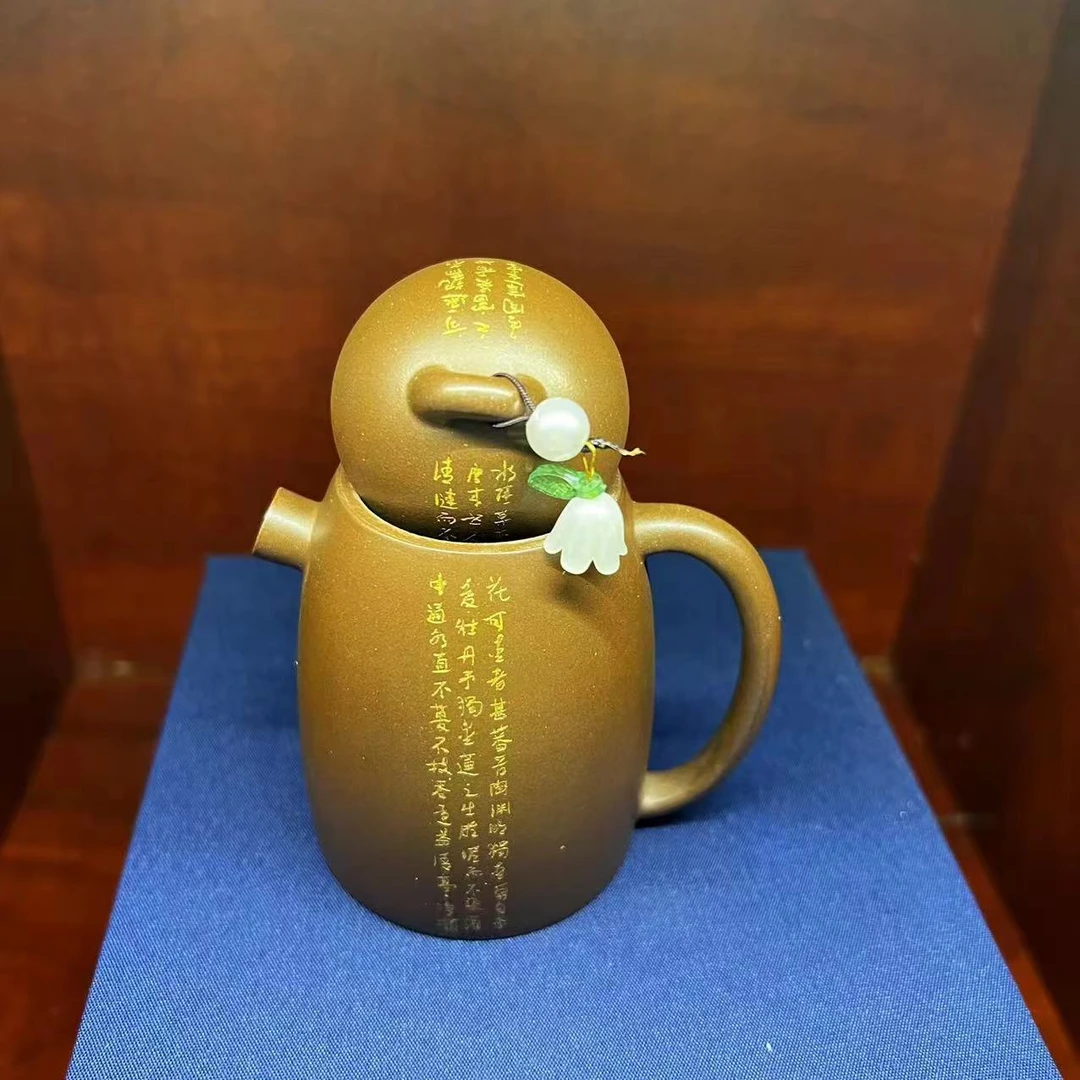 微刻小品秦权底槽清全手工紫砂壶{红}