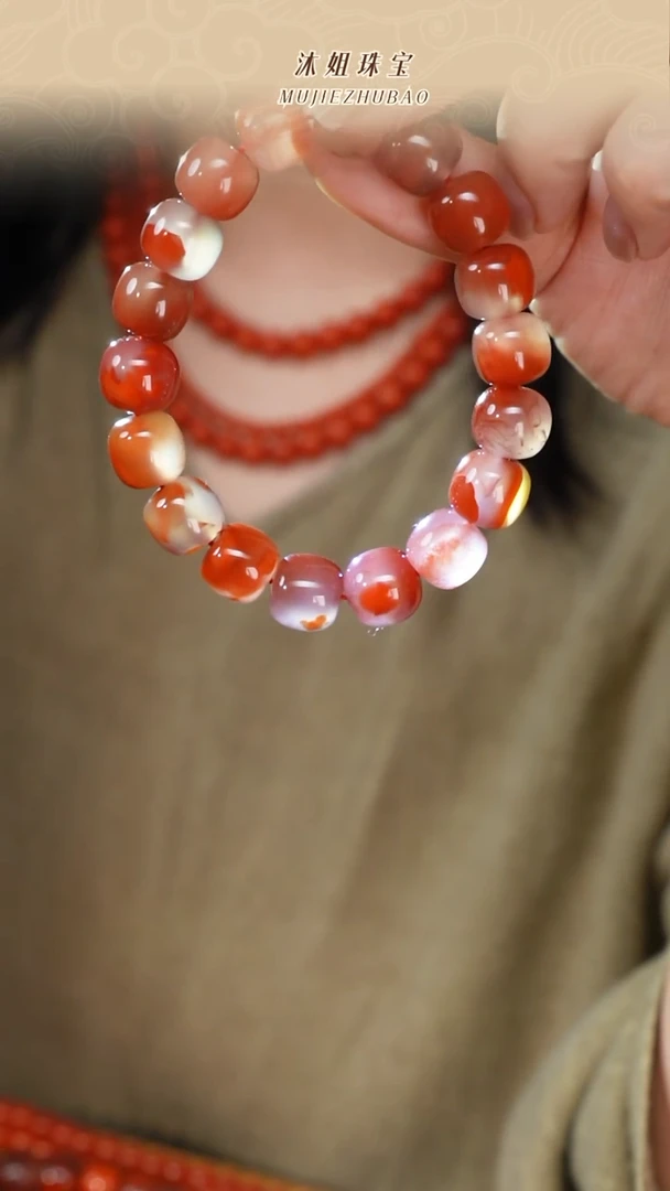 【闪购商品】南红玛瑙手串未镶嵌川料老型冰飘单圈