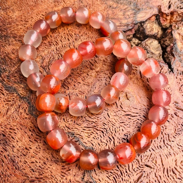 【沐姐珠宝】川料南红冰飘老型单圈手串高品多样性发一-480