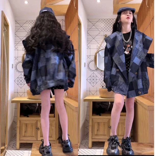 亲子装春秋时尚休闲百搭外套