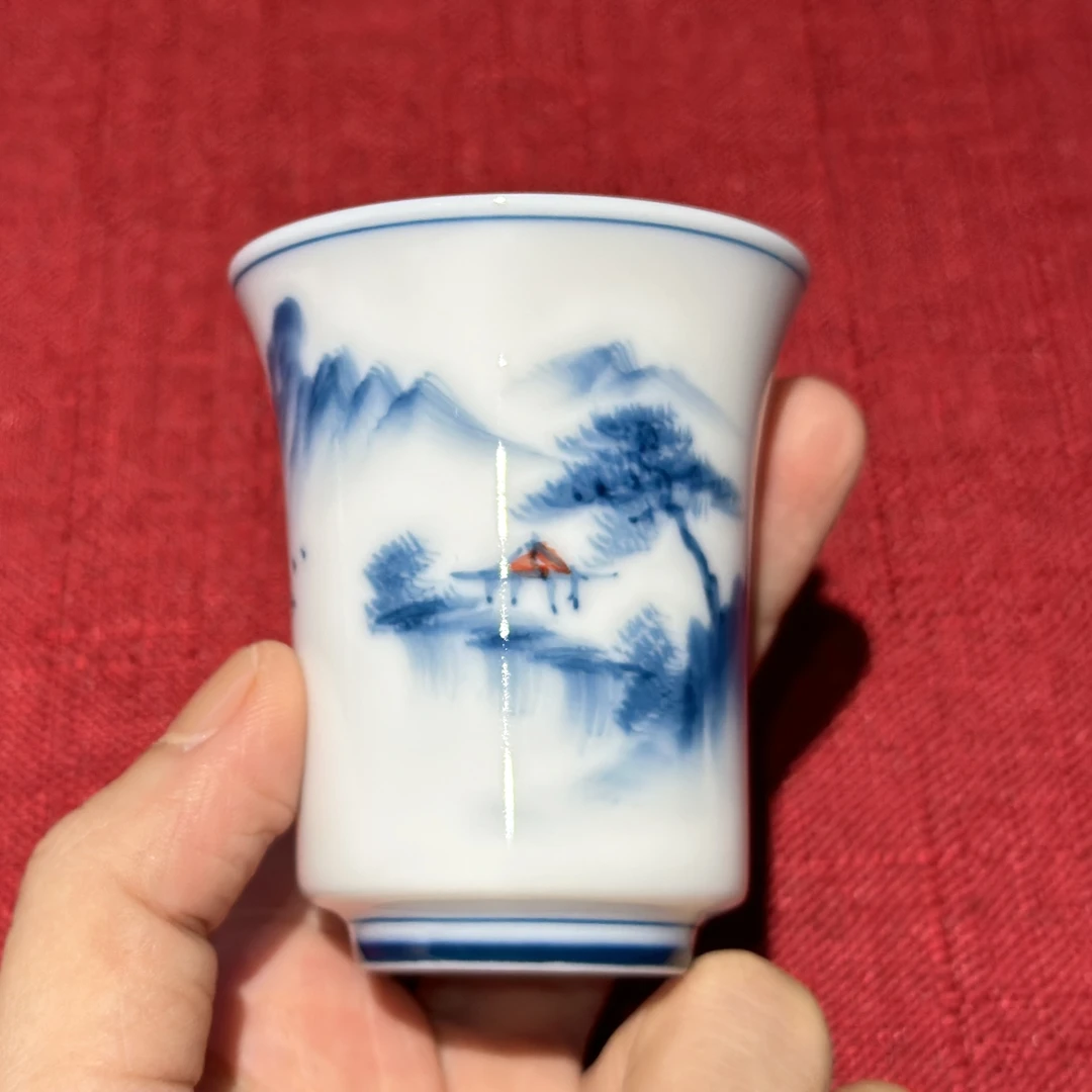 手绘山水闻香杯 70毫升茶杯