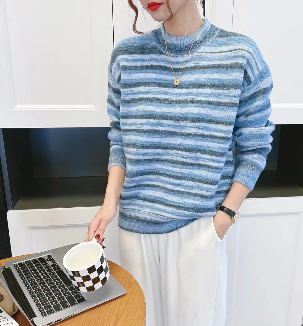 2024秋冬季新款大码宽松毛衣打底衫显瘦长袖网红时尚百搭女376