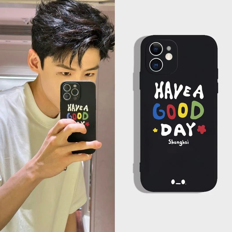 白敬亭同款15适用iPhone14苹果13手机壳12ProMax英文13镜面软壳XS