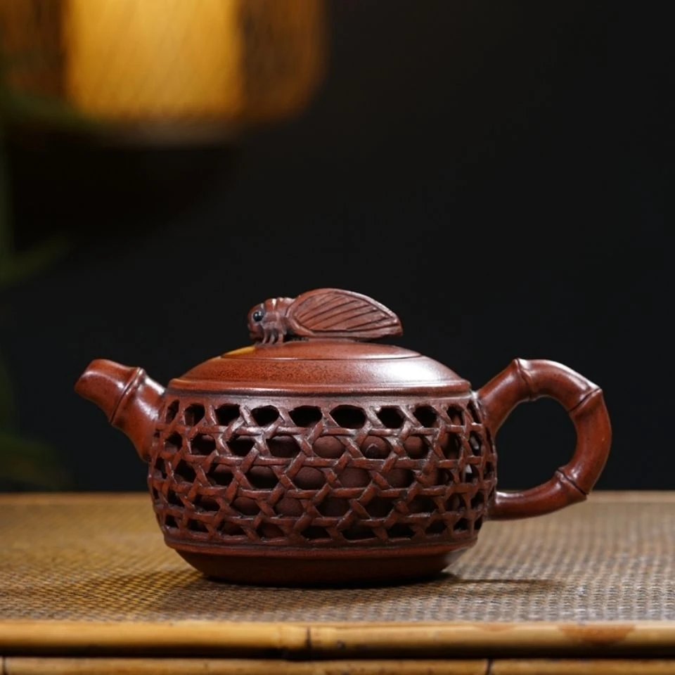 库存处理大彬镂空蝉壶全手工老壶紫砂壶茶具