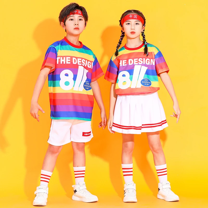 儿童啦啦操演出服小学生运动会开幕式服装幼儿园班服中国风舞蹈服