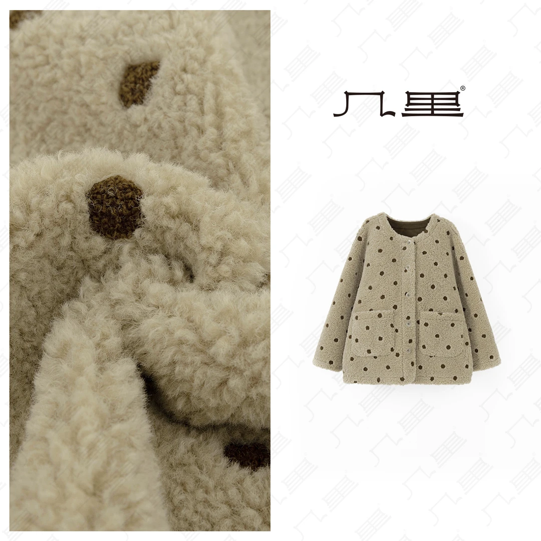 几里与麻【奶茶啵啵】休闲点点气质外套 衣长72 胸围122 1120459