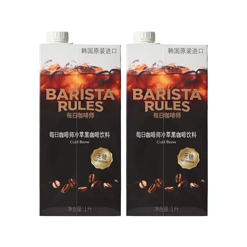 每日咖啡师（BARISTA Rules）冷萃黑咖啡饮料1L*2零糖零脂零卡