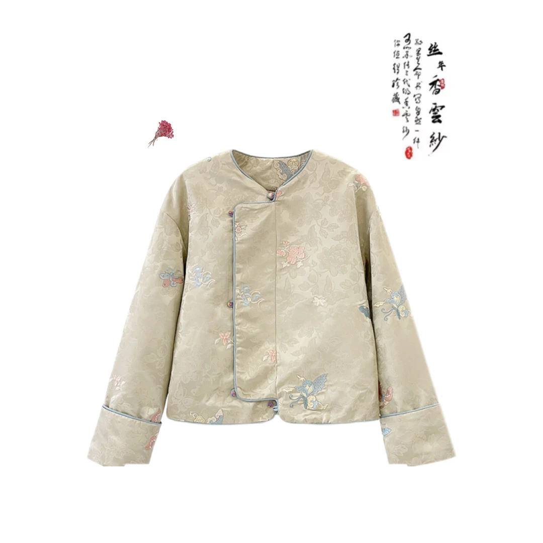 丝年.暮蝶|秋冬加厚新中式气质棉服外套-6081