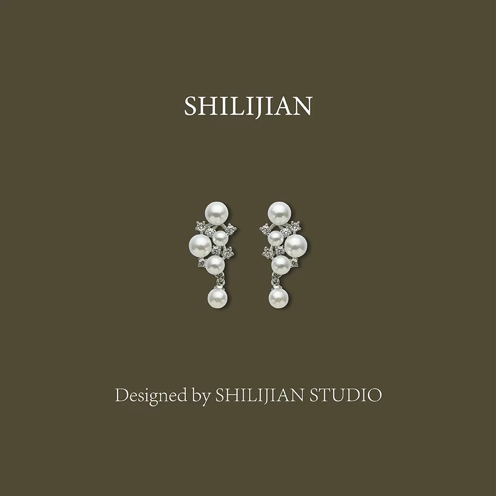 铜合金耳饰 十里间【葡萄珠耳夹】银针耳钉