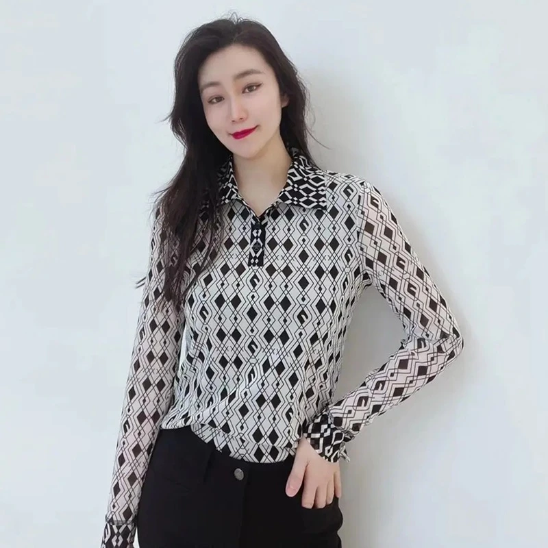 GIRDEAR/哥弟【商场同款】哥弟POLO领欧莎小衫衬衫1300886