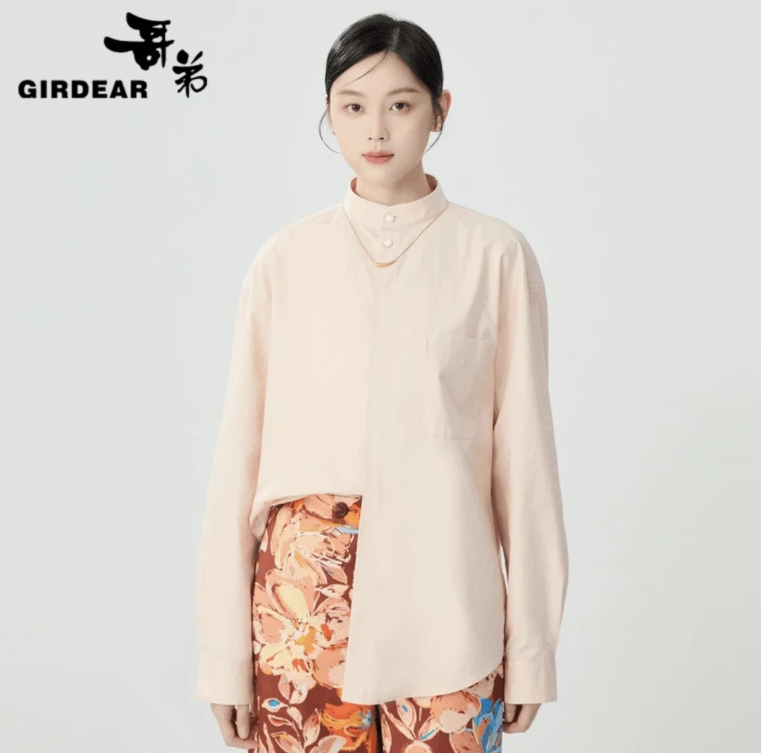 哥弟共享衣橱系列新款时尚休闲百搭宽松新中式立领衬衫1301055