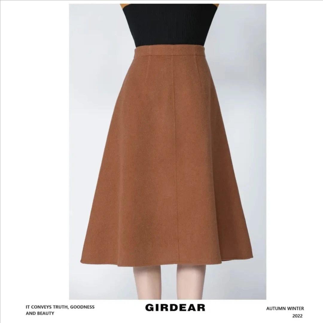 GIRDEAR/哥弟新款高腰羊毛半身裙1200326